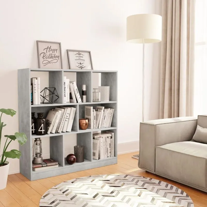 Libreria Grigio Cemento 97,5x29,5x100 cm in Legno Multistrato - Vidaxl