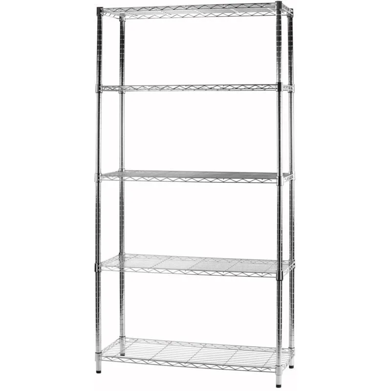 Libreria light cromo con 5 piani cm 35 x 90 x 177