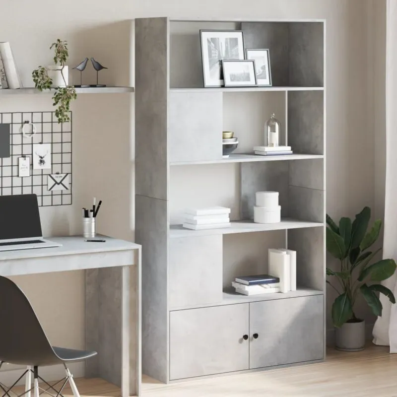 vidaXL Libreria Grigio Cemento 100x36x189 cm in Legno Multistrato