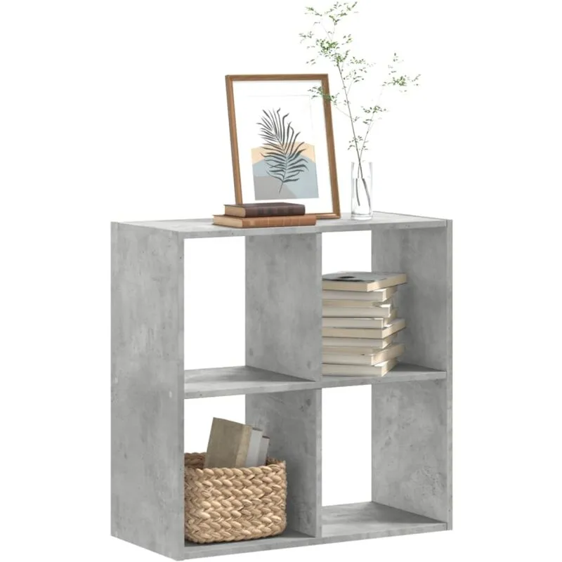 Libreria Grigio Cemento 68,5x32x68,5 cm in Legno Multistrato - Vidaxl