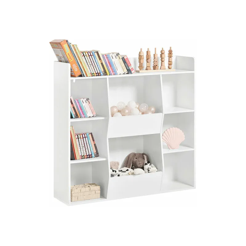 Libreria per bambini Scaffale con 8 scomparti aperti Scaffale per giocattoli Bianco 106x30 x104cm KMB55-W Sobuy