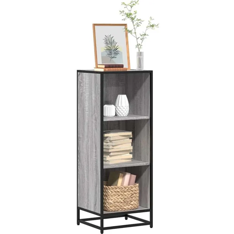 Libreria Grigio Sonoma 40x35x107,5 cm in Legno Multistrato - Vidaxl