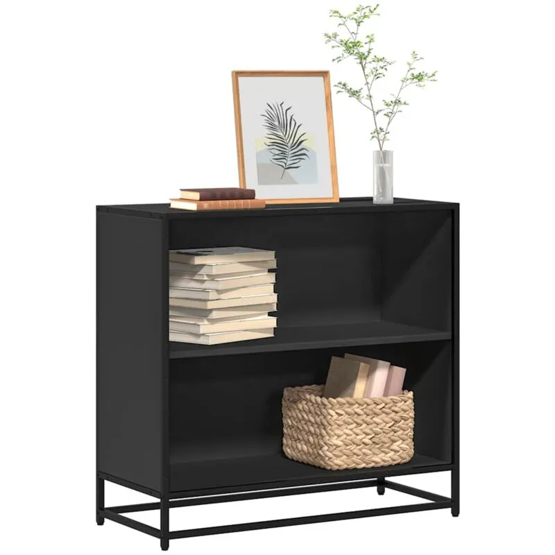 Libreria Nera 80x35x76 cm in Legno Multistrato - Vidaxl