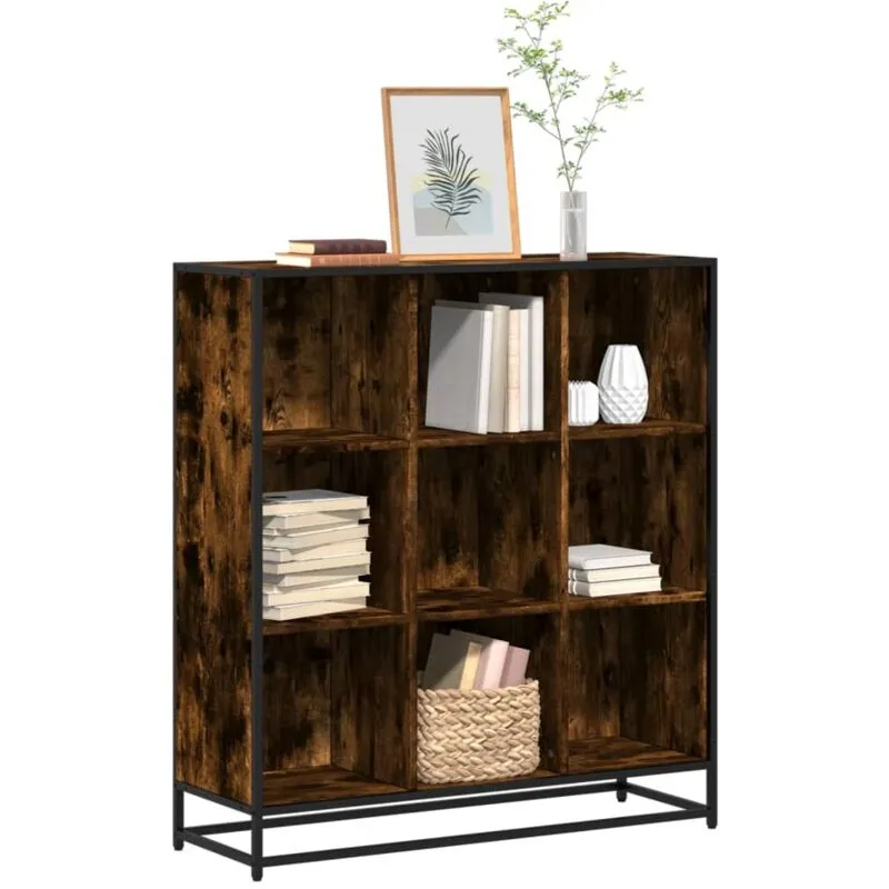 Libreria Rovere Fumo 97,5x33x107,5 cm Legno Multistrato&Metallo - Vidaxl