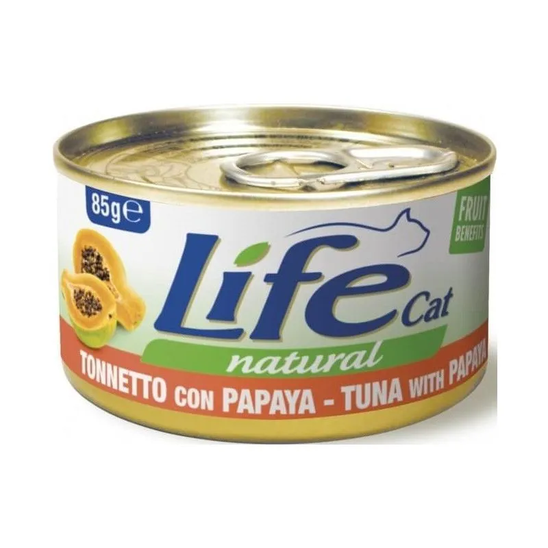 Natural per Gatto in Scatoletta da 85 gr Tonnetto e Papaya - Lifecat