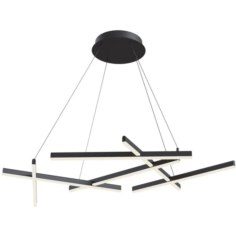 Maytoni - Lampadario a Sospensione Moderno Line Alluminio Nero 6 Luci Led 79W