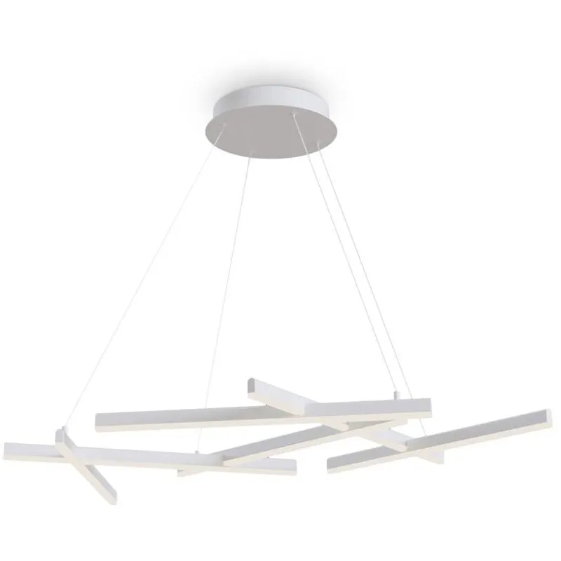 Maytoni - Lampadario a Sospensione Moderno Line Alluminio Bianco 6 Luci Led 79W