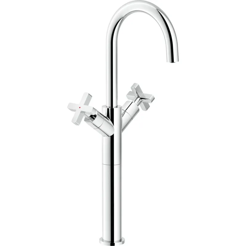 Miscelatore bicomando per lavabo altezza 472 mm Nobili Lira LR116228/2CR Cromo - Piletta clic clac 1'1/4