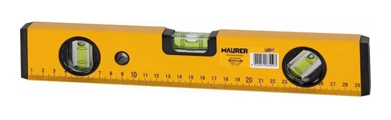 Maurer - Livella Rettangolare Gialla 60 cm Alluminio Profilato 50x25 mm