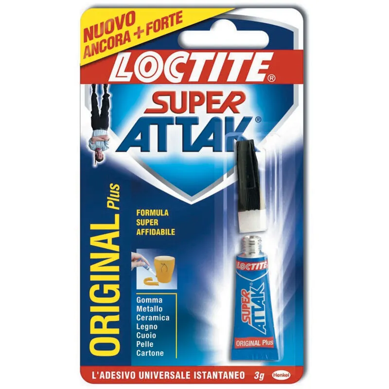 Tubetto colla super attak 3 gr adesivo liquido per ceramica plastica - 