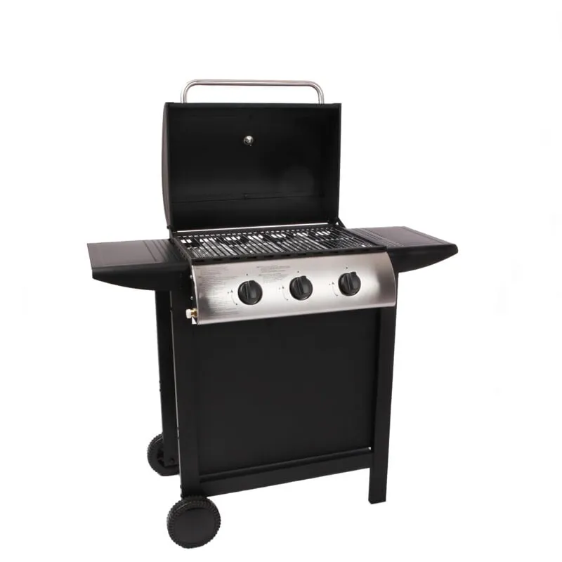 Beneffito - lofoten - Barbecue a gas da esterno 3 fuochi - Potenza 8,4 kW - Chiusura cappa con termometro - 2 Griglie in acciaio cromato, 2 ripiani