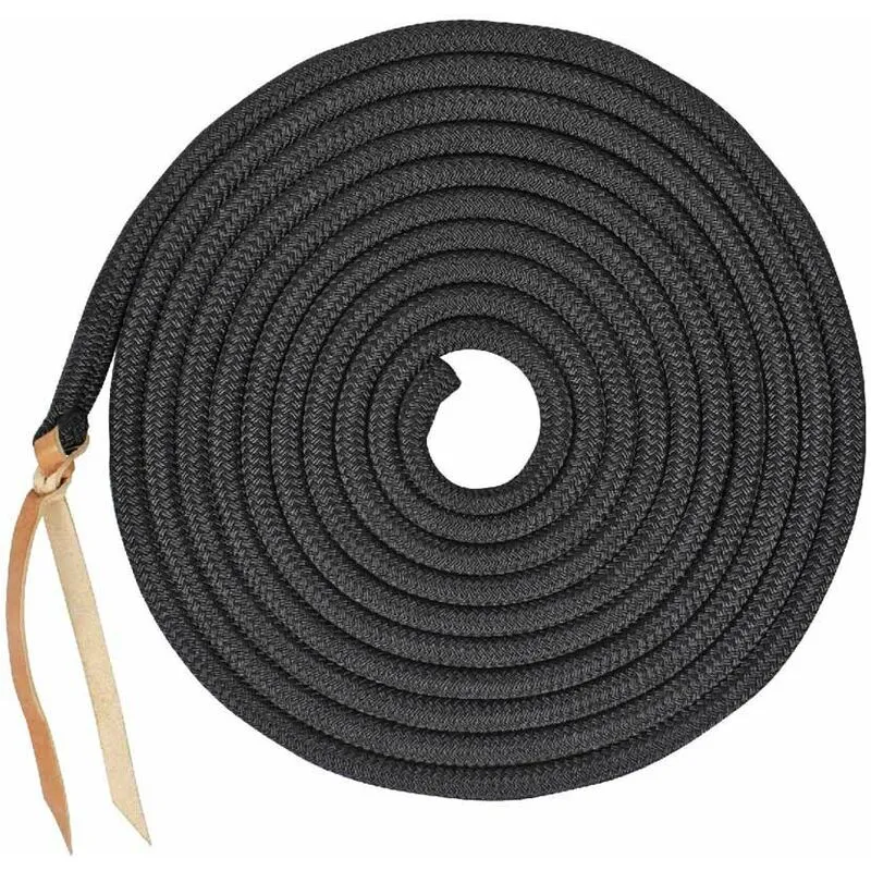 Pool's - Longia soft control 6,8 m in nylon 14mm con moschettone e punta in cuoio: Taglia unica, Nero