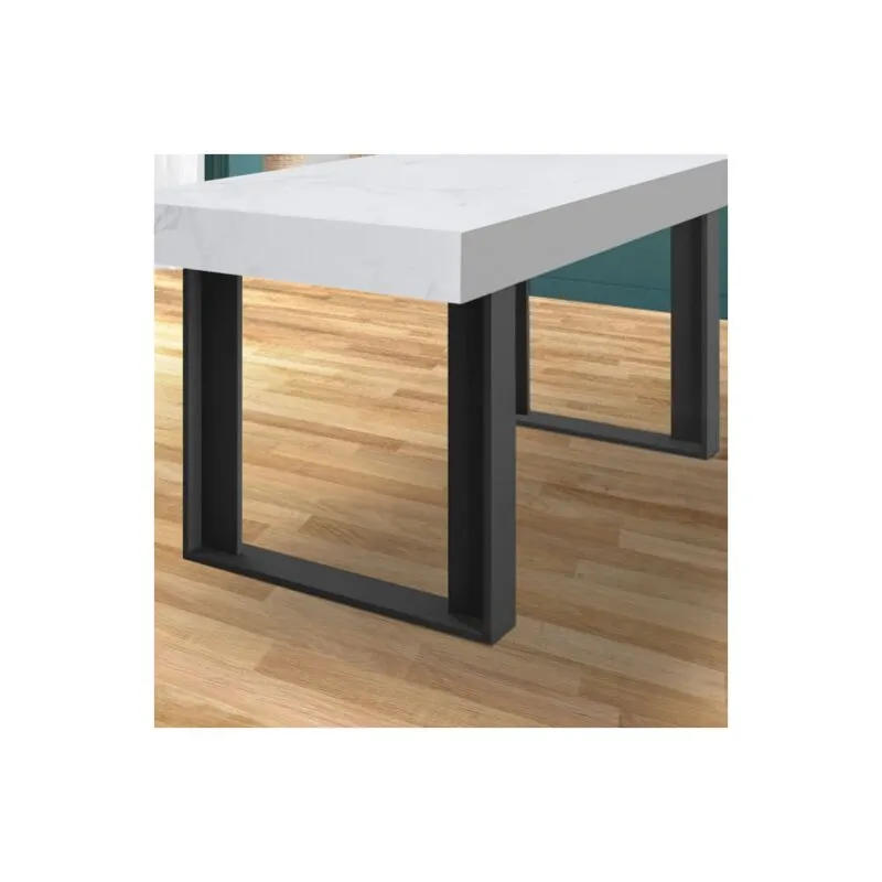 Lote de 2 patas de mesa cuadradas negras phoenix 75 cm