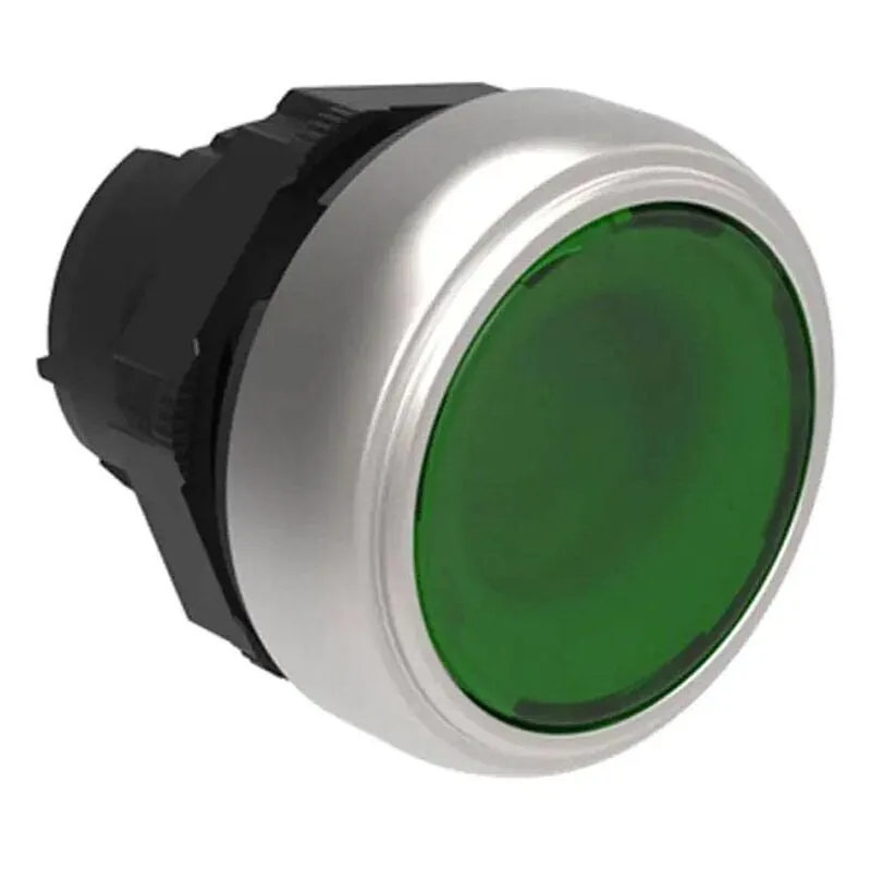 Lovato - Pulsante luminoso Rasato verde Platinum ad impulso LPCBL103