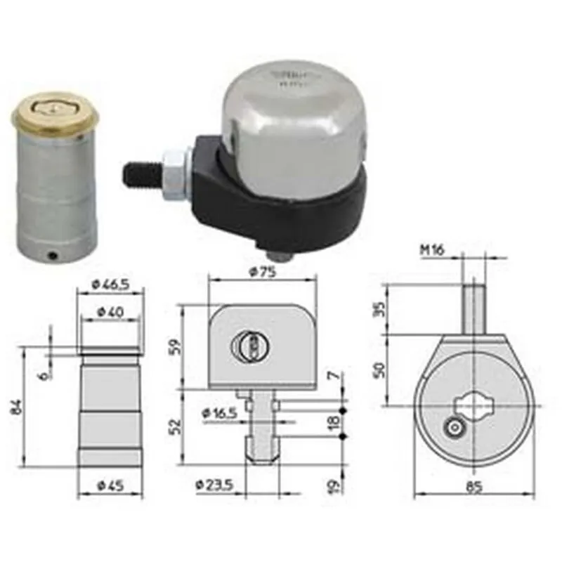 Lucchetto bloccaserranda completo cuffia in acciaio inox 4221 - (4221)