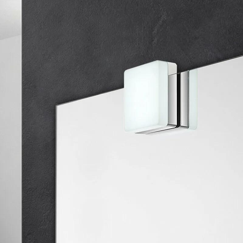 Lampada per specchio con led quadrata naturale e potenza 4 w