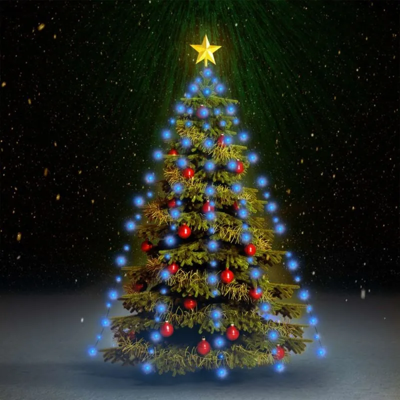 Rete di Luce per Albero di Natale 180 led Blu 180 cm