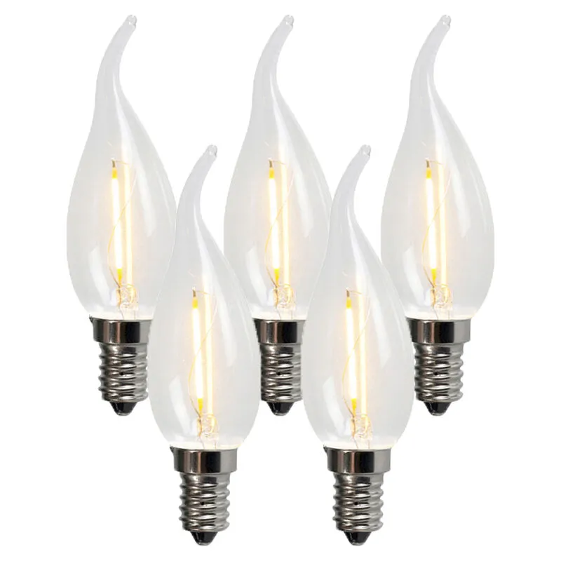 Luedd - Set di 5 lampade a candela a filamento led E14 BXS35 1W 100LM 2200K