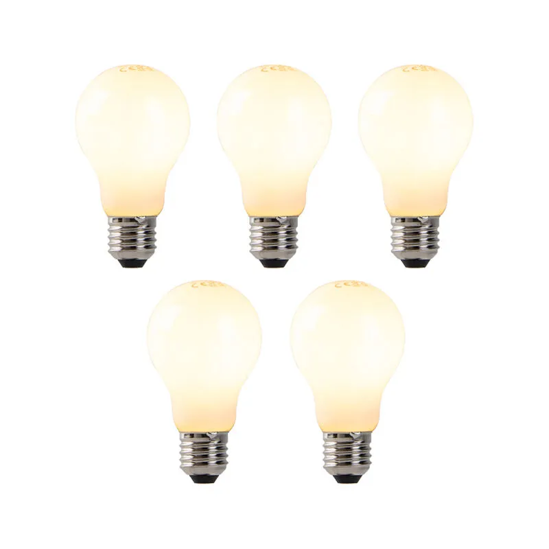 Set di 5 lampadine led dimmerabili E27 opale 7W 806lm 2200K - Luedd