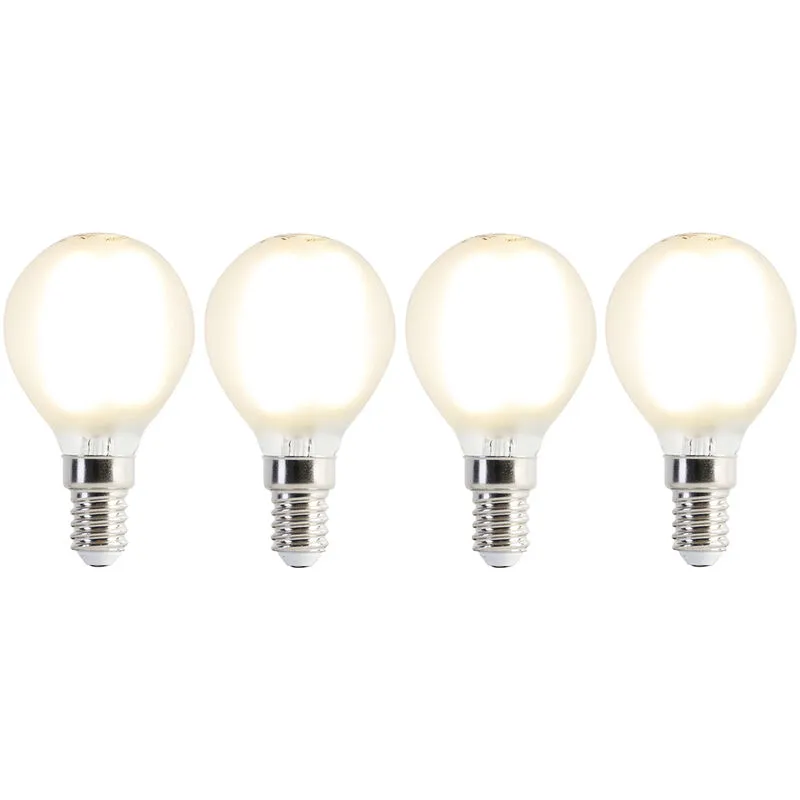 Set di 4 lampade led E14 P45 opaca 3,5W 360 lm 2700K - Bianco - Luedd