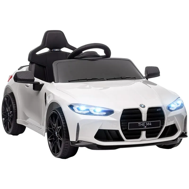 Maury's - macchina elettrica per bambini a licenza bmw M4 con telecomando. clacson e fari. 108X69.5X51 cm. bianca