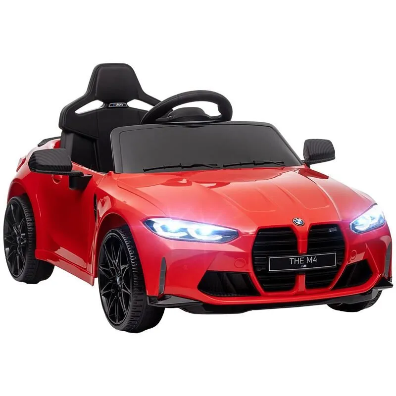 Maury's - macchina elettrica per bambini a licenza bmw M4 con telecomando. clacson e fari. 108X69.5X51 cm. rossa