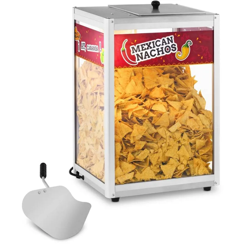 Macchina Scalda Nachos Pop Corn Noccioline Vetrina Calda 160W 65°C Paletta Incl.