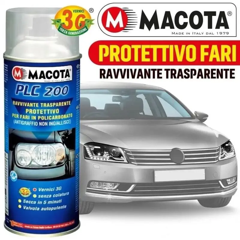 Plc 200 Ravvivante Trasparente Fari Protettivo Vernice Spray 200ml - Macota