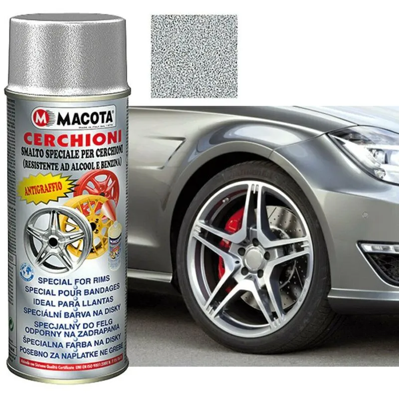 Vernice Spray cerchioni 400ml antigraffio auto moto tuning Alluminio - Macota