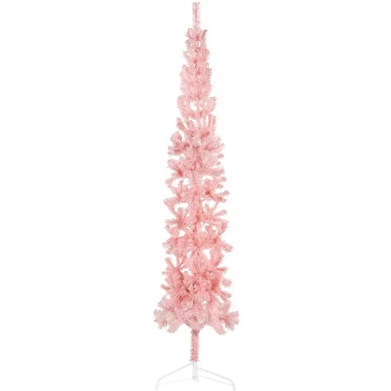 Furniture Limited - Albero Natale Artificiale Sottile a Metà e - Roze