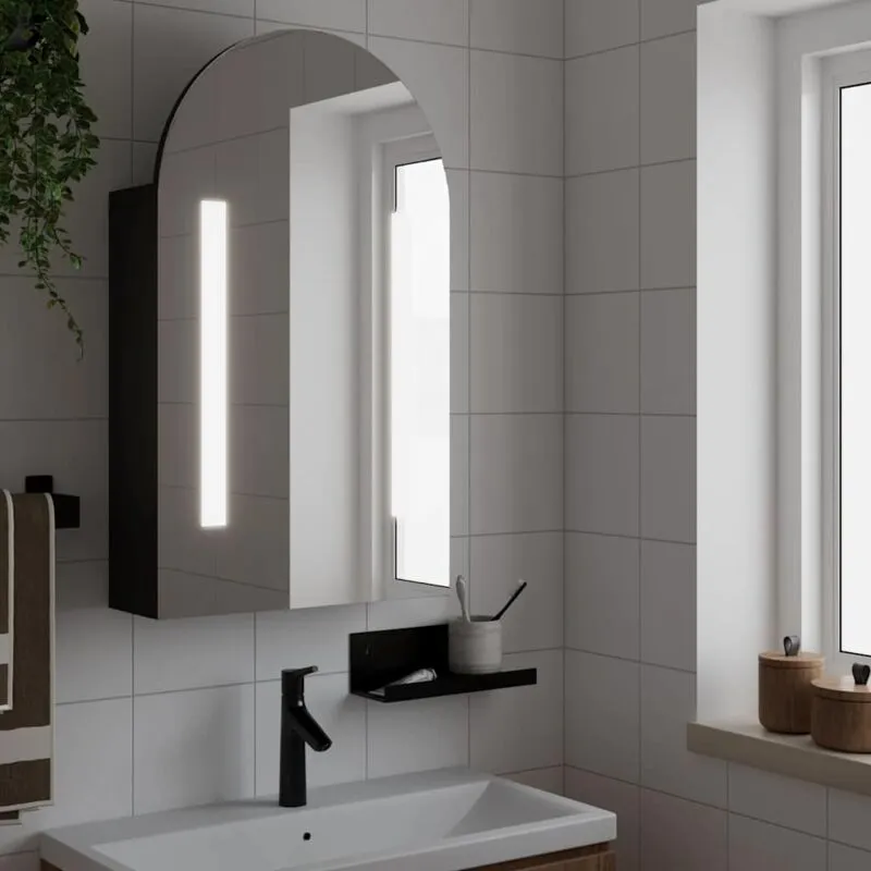 Furniture Limited - Armadietto Bagno con Specchio e LED ad Arco