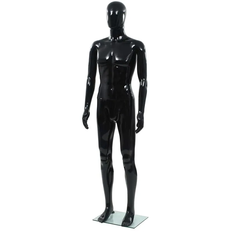 Furniture Limited - Manichino Uomo Figura Intera Base in Vetro - Zwart