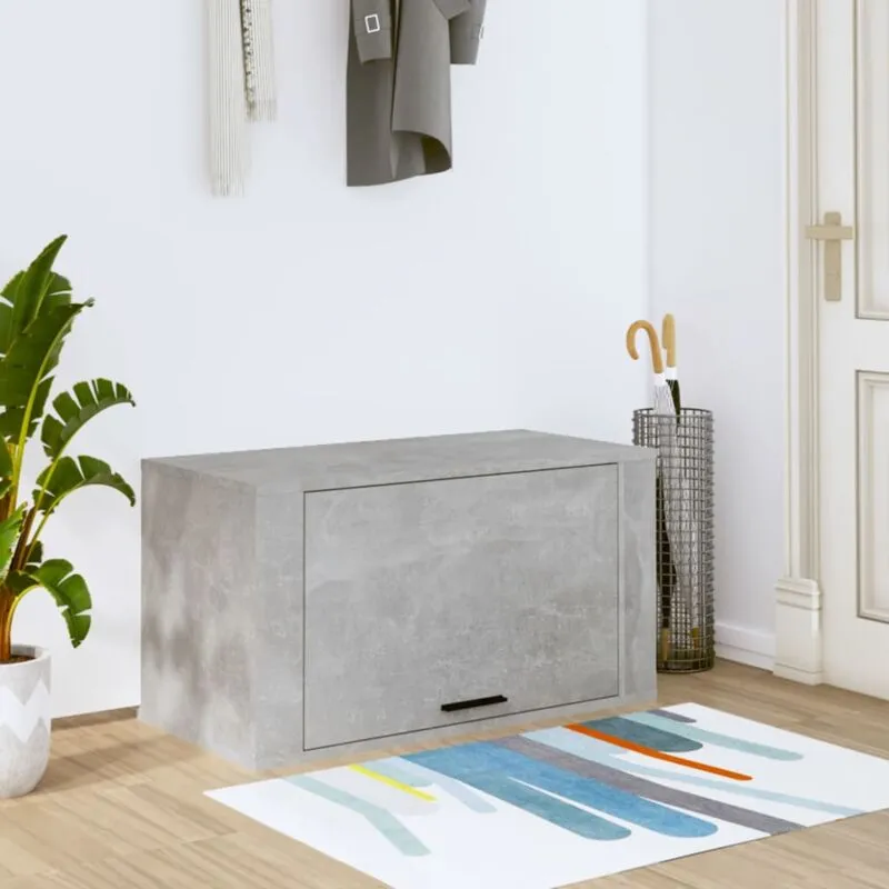 Furniture Limited - Scarpiera a Parete Grigio Cemento 70x35x38 cm