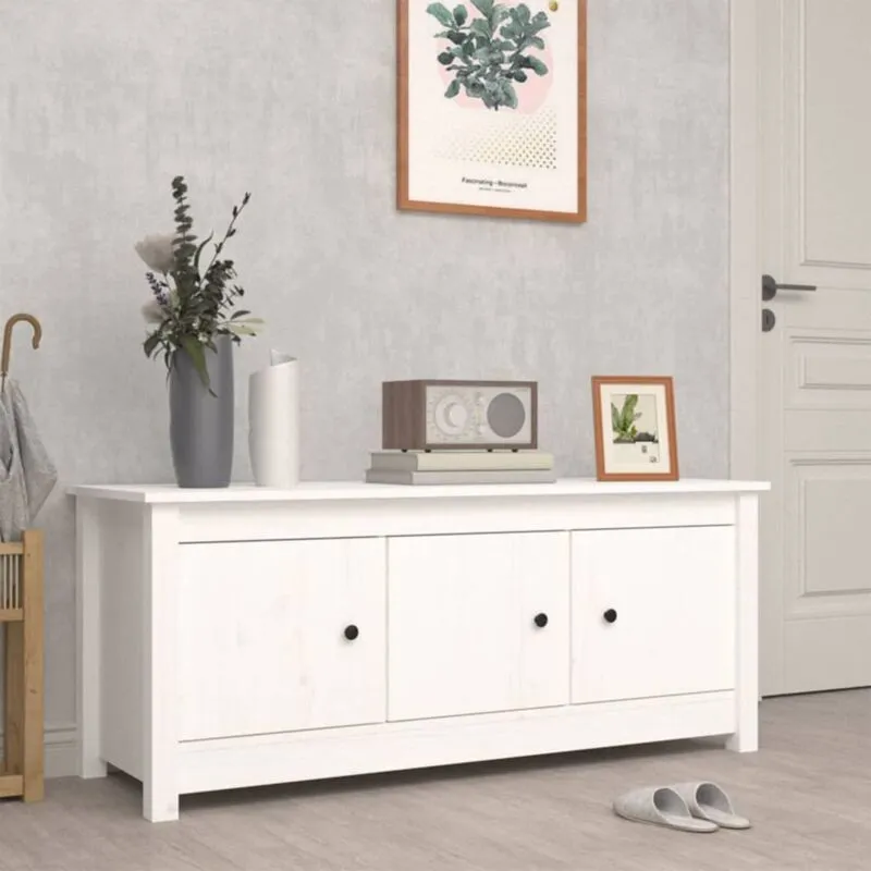 Furniture Limited - Scarpiera Bianca 110x38x45,5 cm in Legno