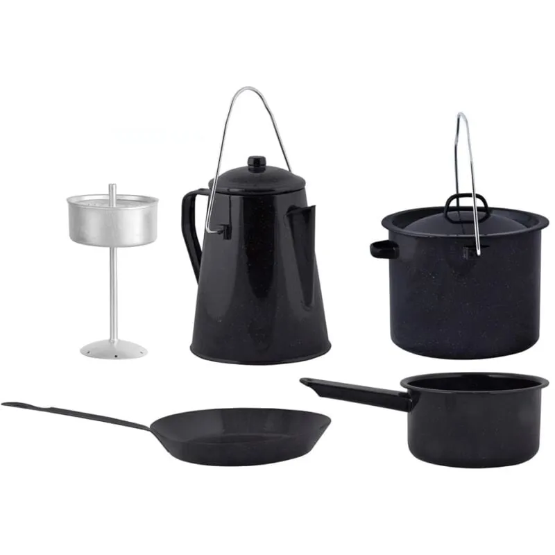 Maison du'Monde - Set per Cucinare all'Aperto 4 Pezzi Nero FF215 - Zwart