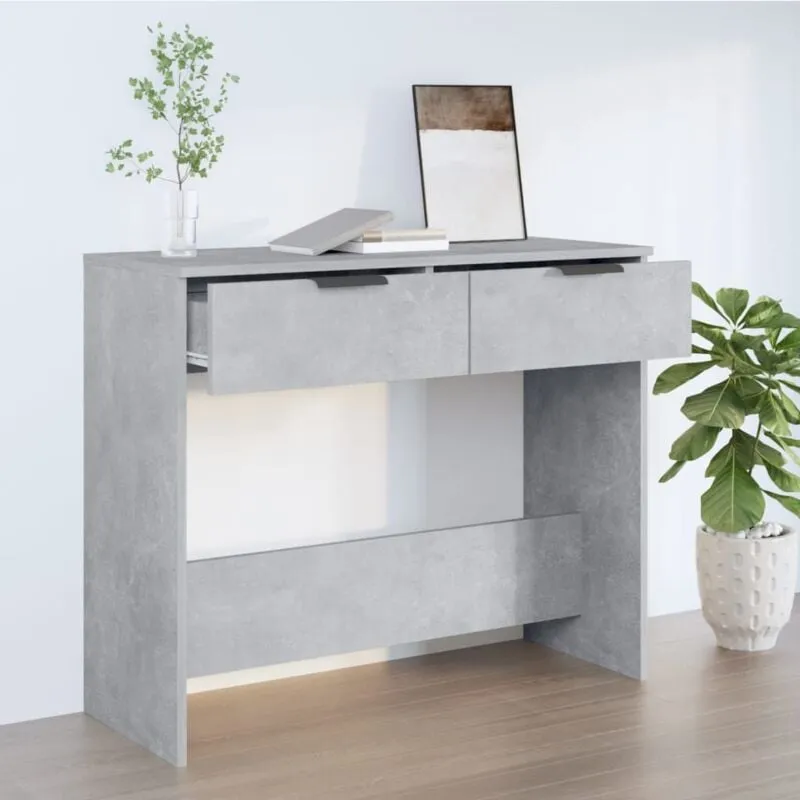 Furniture Limited - Tavolino da Salotto Grigio Cemento 90x36x75cm