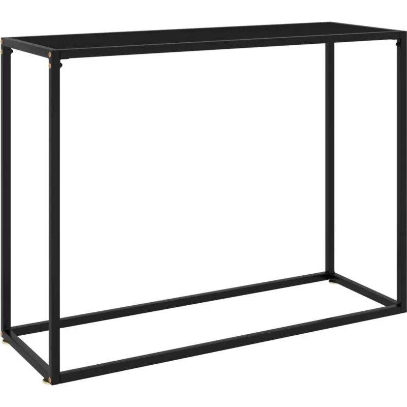 Furniture Limited - Tavolo Consolle Nero 100x35x75 cm in Vetro