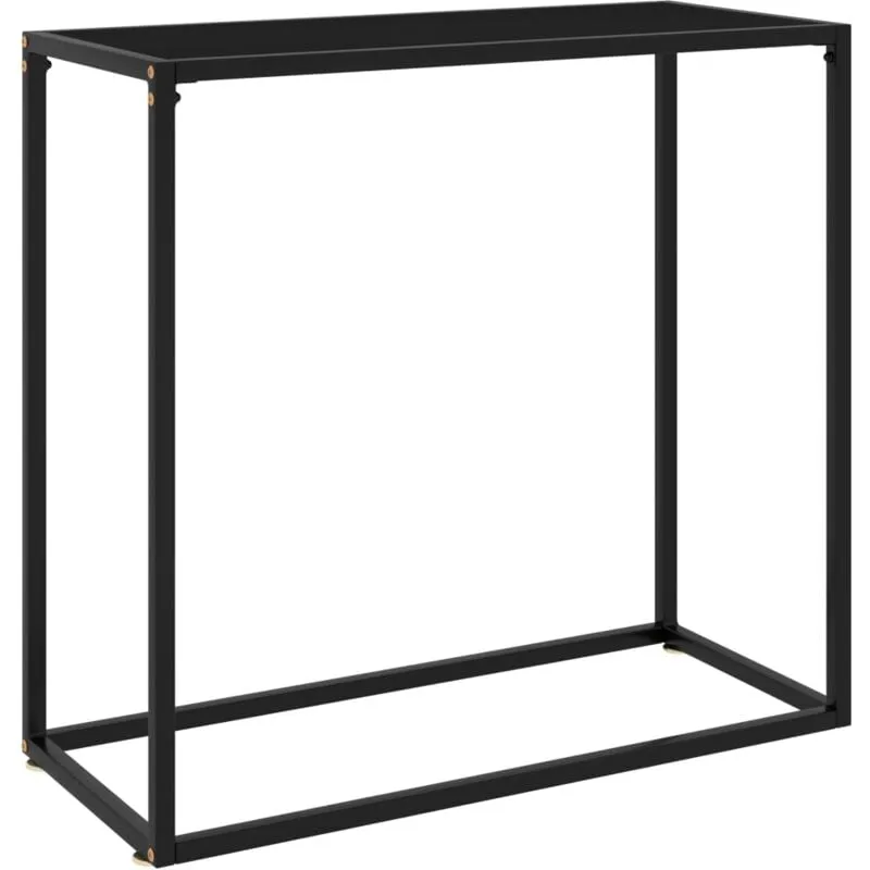 Furniture Limited - Tavolo Consolle Nero 80x35x75 cm in Vetro