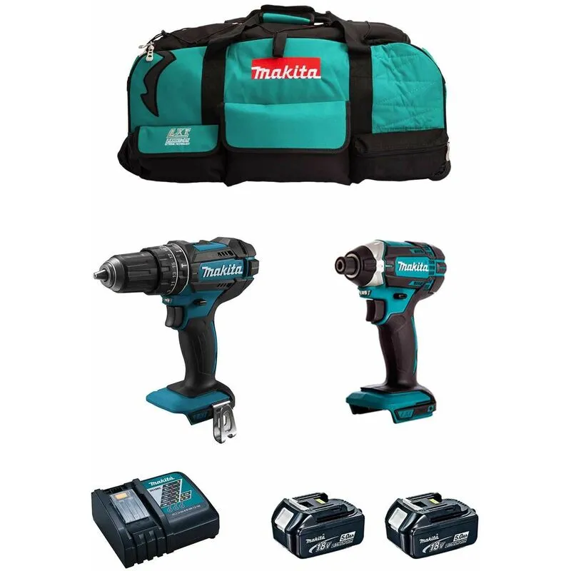 MAKITA Kit MK206 (DHP482 + DTD152 + 2 x 5,0 Ah + DC18RC + LXT600)