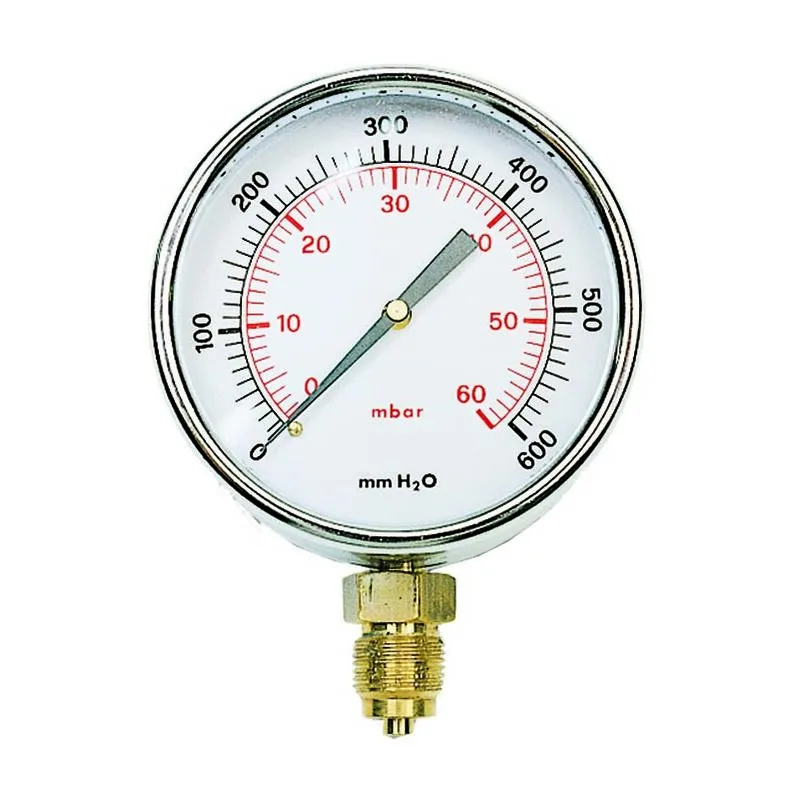 Manometro radiale bassa pressione ø 80 100 mb