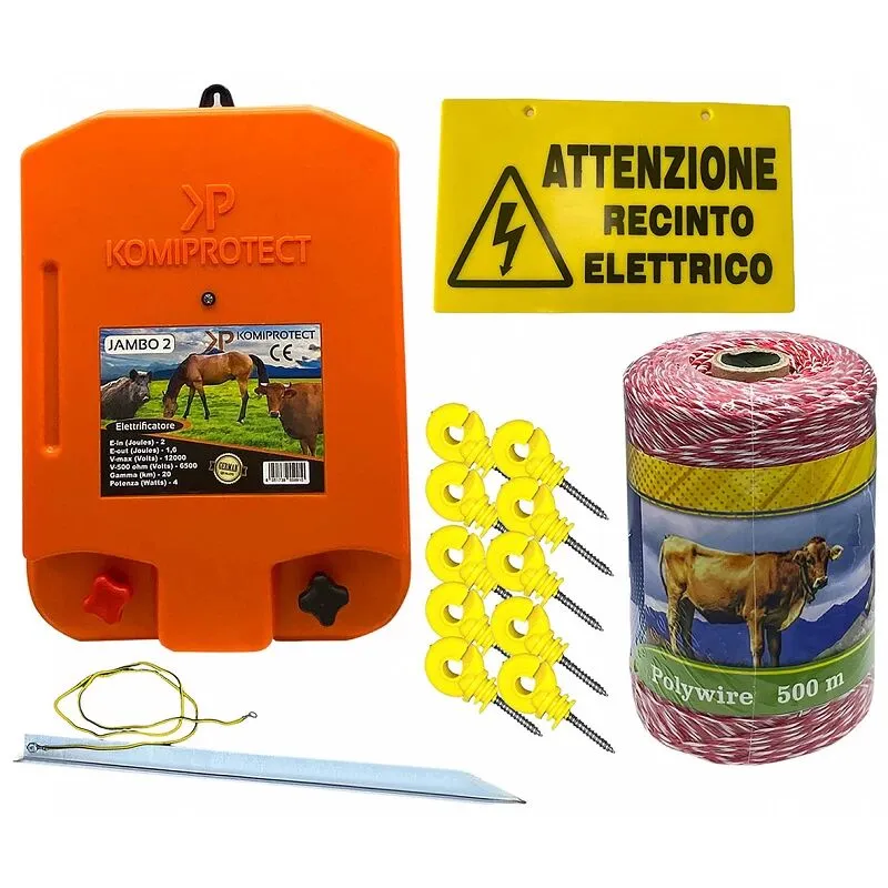 Kit 3 Elettrificatore jambo 2 + filo Rosso e accessori vari