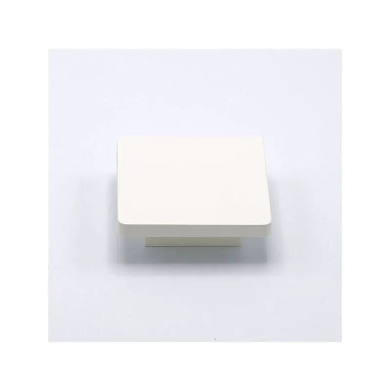 Pomolo piatta e quadrata in goffrato fine bianco 70x70x22mm - 431 Square