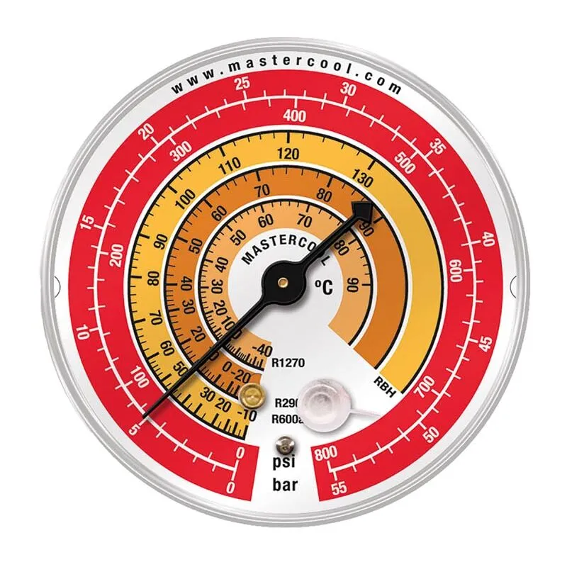 Manometro alta pressione di ricambio ø 80 con attacco 1/8' npt per gas R600A-R290-R1270