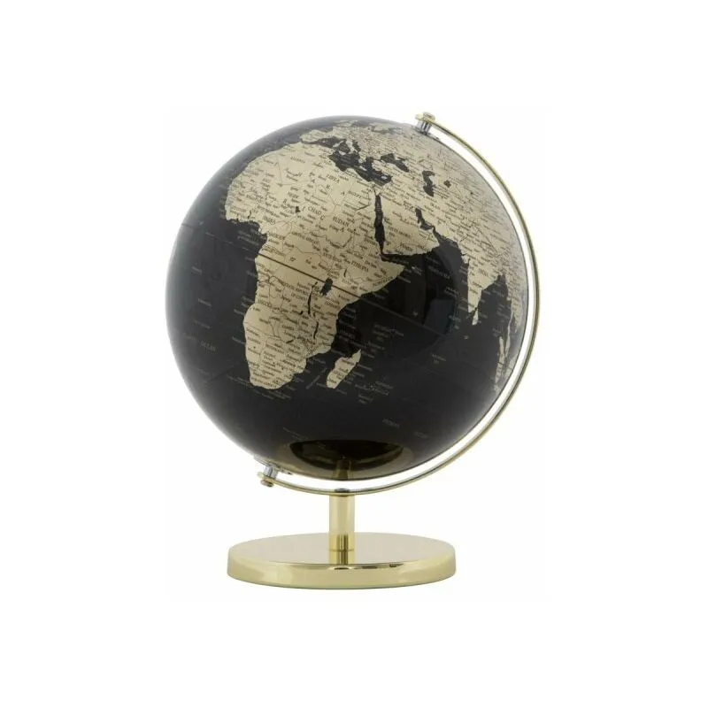 Mappamondo girevole da appoggio 25x34cm Nero e Oro