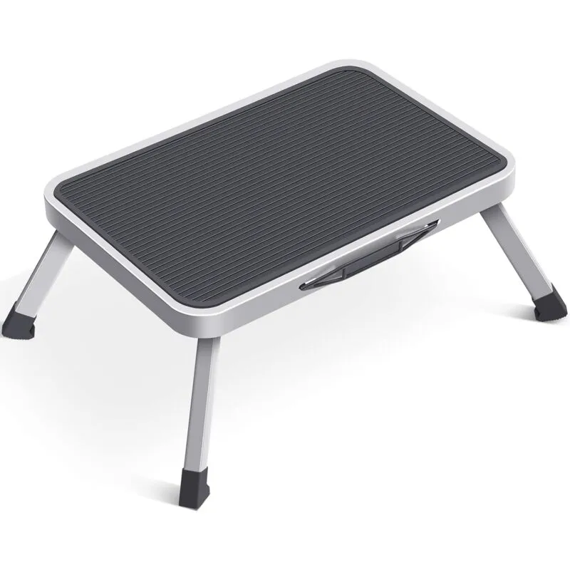 Marche Pied Pliable, Noir Marchepied 1 Marche Pliable en Acier Petit escabeau pour Pliant Salon Cuisine Salle de Bain bibliothèque