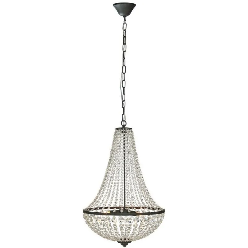 GRS107028 - Lampadario in cristallo a 3 luci Lampada da soffitto Nero sabbia, E14 - Markslojd