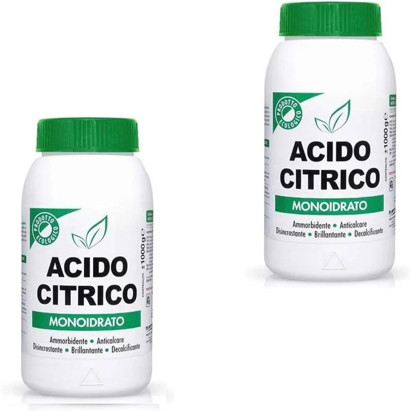 Acido citrico set 2 pz X1KG monoidrato multifunzone anticalcare disincrostante e decalcificante ecologico - Marten