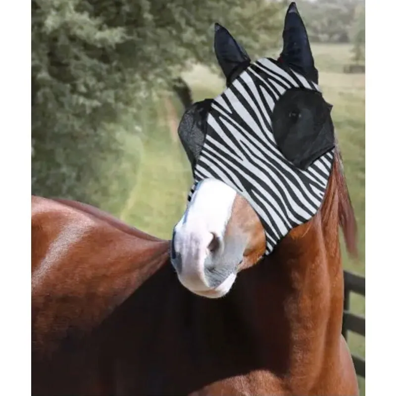 Maschera antimosche per cavalli in lycra modello zebra: pony, Zebra