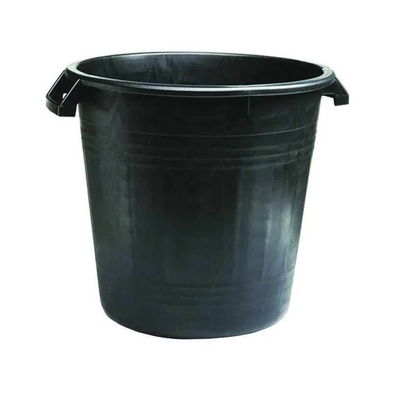 Mastello bidoni nero uso agricolo senza coperchio 1 pz -lt.50 ø cm.41 h cm.50