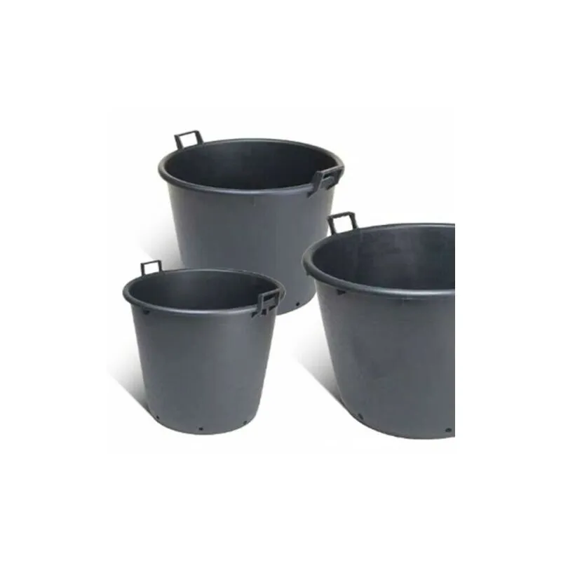 Vivaio Di Castelletto - Mastello in plastica nero con manici e fori mastellone tino tinozza giardino 80 cm - 160 litri